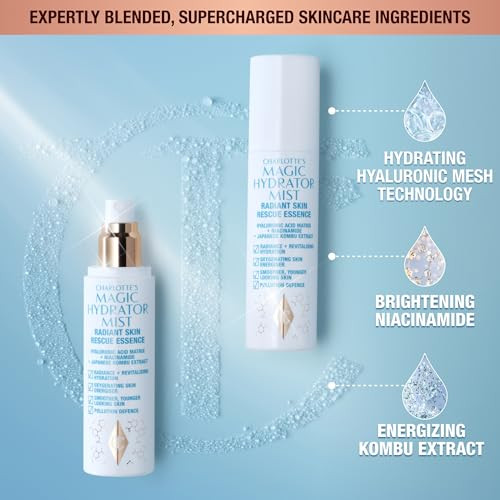 Charlotte Tilbury Magic Hydrator Face Mist - Hydrating Facial Spray For An Instant Dewy Glow - Helps Absorb Other Skincare Products Revitalizes Complexion & Leaves Skin Visibly Radiant