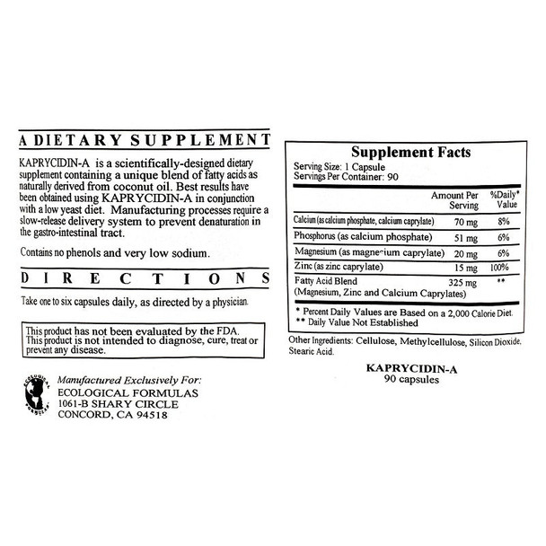 Ecological Formulas  Kaprycidin-A  90 Capsules