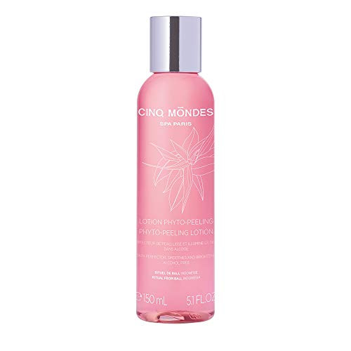 Cinq Mondes Phyto-Peeling Lotion Toner 5.0Oz - Glycolic Acid Exfoliating Toner For All Skin Types Oily Combo Or Acne Skin - Skin Perfecting For Enlarged Pores - Balances Excess Oil