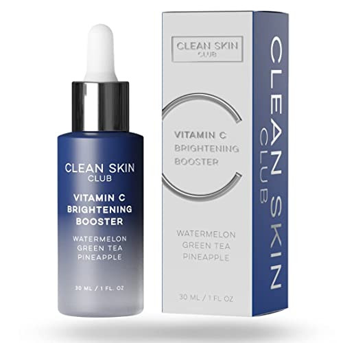 Clean Skin Club Vitamin C Serum & Brightening Booster Vitamins A E D & K Anti Aging Collagen Clear Facial Care Glow Scars Sun Damage Age
