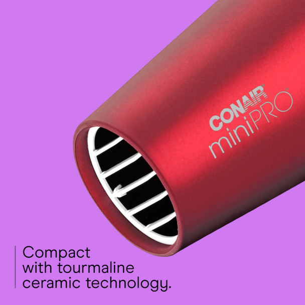 Conair Mini Pro Hair Dryer Travel Hair Dryer With Folding Handle Red