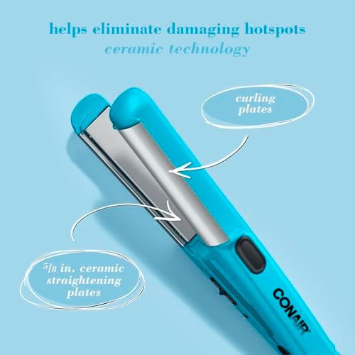 Conair Mini Dual Deluxe Styler Add Curls And Waves - Or - Straighten Perfect For On-The-Go Styling