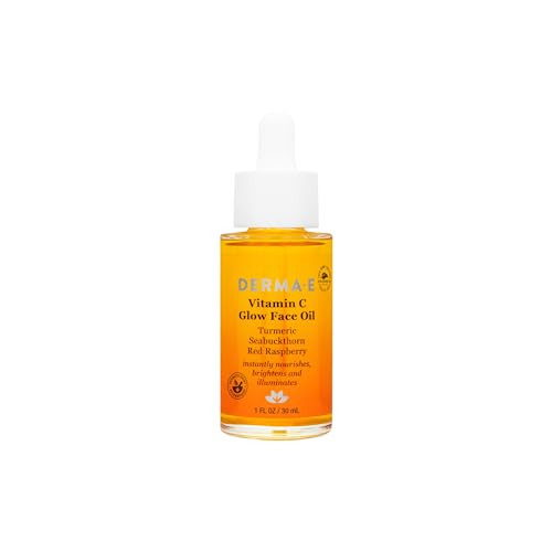 Derma E Vitamin C Glow Face Oil 1 Fl Oz Nourishes Brightens And Illuminates For Radiant Skin Moisturizing Vitamin C Oil With Turmeric Seabuckthorn And Red Raspberry