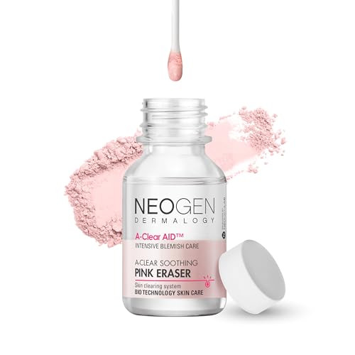 Dermalogy By Neogenlab Neogen A-Clear Soothing Pink Eraser Spot Care Blemish Care Korean Skin Care Pink Pimple Drying Power Calamine Powder Nighttime Spot For Face And Skin (0.50 Fl Oz)