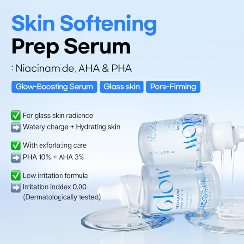 Neogen Dermalogy Next Glow Prep Serum 32Ml 1.08 Fl.Oz Pore Care & Glass Skin Serum With Niacinamide 20000Ppm Pha 10% + Aha 3% & 8X Hyaluronic Acid +30.2% Makeup Adhesion K-Beauty