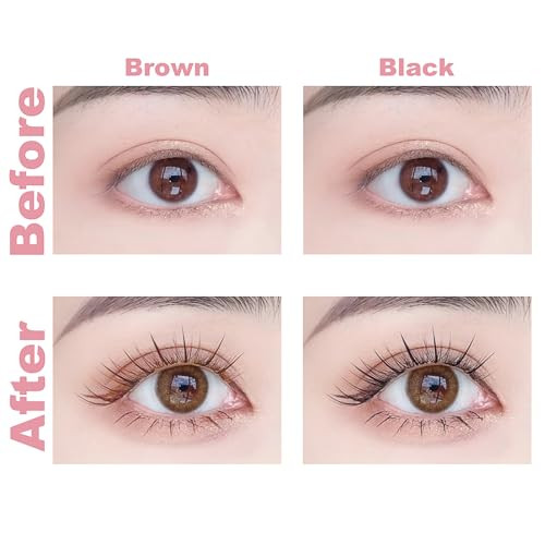 Dmlnn 2 Colors Extra Slim Black Brown Mascara With Metal Brush No Clumping Smudge-Proof Long Lasting No Flaking And Curling Iron Wand Mascara - Black & Brown
