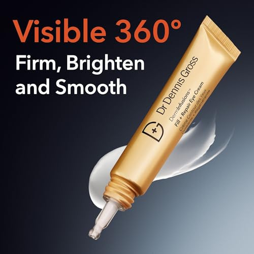 Dr Dennis Gross Derminfusions Fill + Repair Eye Cream: Hydrating & Brightening Treatment For Dark Circles Fine Lines & Wrinkles Firms & Smooths 360 Eye Area 0.5 Oz