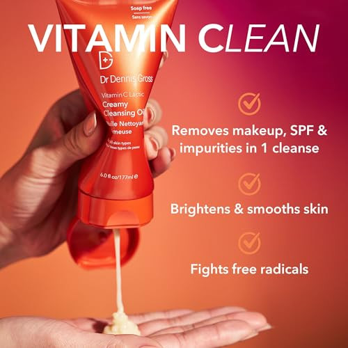 Dr Dennis Gross Vitamin C Lactic Creamy Cleansing Oil Removes Makeup & Spf 6 Fl Oz