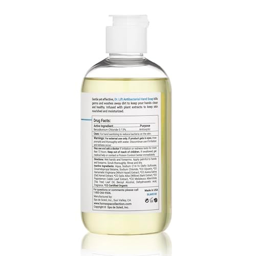 Dr. Lift Antibacterial Hand Soap Light Scent Daily Liquid Soap With Plant Extracts Tea Tree Willow Bark And Oat Gentle And Non Drying For Everyday Use Vegan Paraben And Phthalate 8 Fl Oz