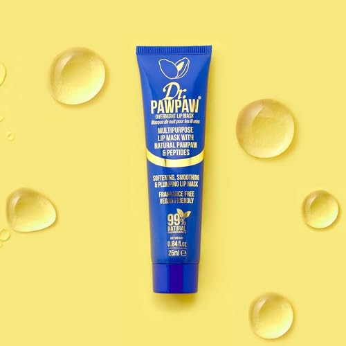 Dr. Pawpaw Original Balm Dr.Pawpaw Overnight Lip Mask - Multi-Purpose Balm Natural Pawpaw & Peptides Smooth Skin Cracked Lips Vegan Ethical Beauty & Fregrance (3 X 25 Ml)