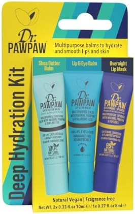 Dr. Pawpaw Deep Hydration Kit - Lip Balm And Lip Mask Giftset - Nourishes And Hydrates With Shea Butter Olive Oil And Natural Peptides 2 Pc