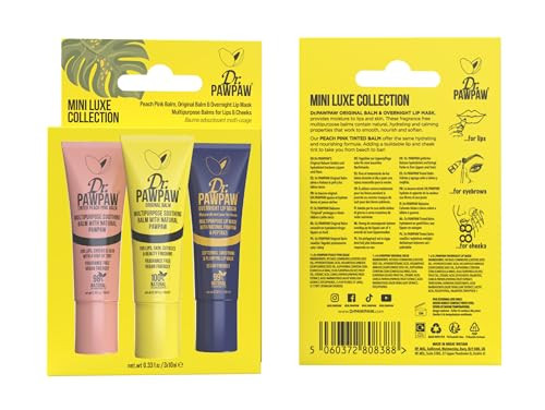 Dr. Pawpaw Mini Luxe Collection Trio - Lip Balm And Mask Giftset - Moisturizing With Natural Peptides For Smooth Plumped Results 3 Pc