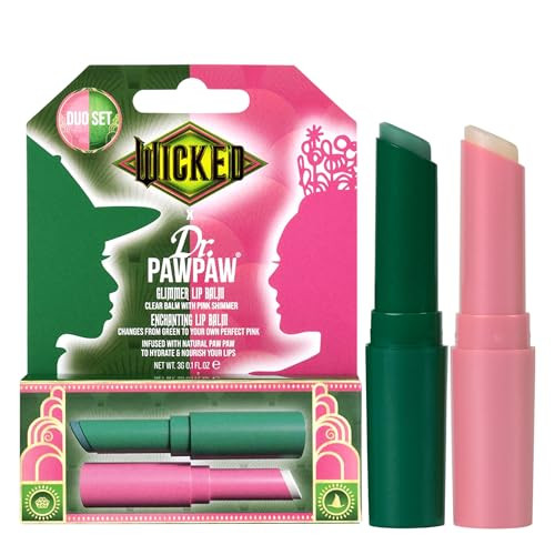 Dr. Pawpaw Wicked Enchanting And Glimmer Lip Balm Duo - Moisturizing Tinted Lip Balm For Women - Vegan Nourishing Hydrating 2 Pc