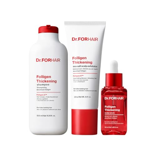 Dr.Forhair Folligen Thickening Shampoo & Scalp Exfoliator & Scalp Serum
