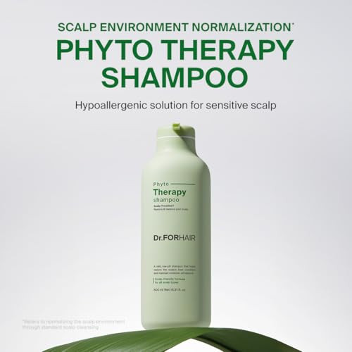 Dr.Forhair Folligen Phyto Therapy Shampoo 500 Ml/16.91 Fl. Oz. Plant-Based Care Scalp Ph Balancing Moisturizing
