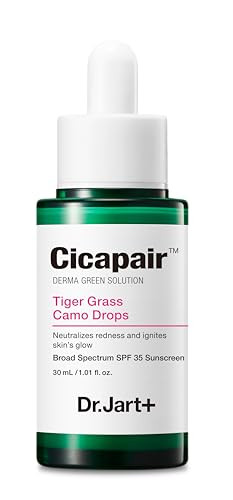 Dr.Jart+ Cicapair Tiger Grass Camo Drops Tinted Serum Spf 35 With Centella Asiatica Skin Tint Korean Skin Care Makeup Hybrid 1.01 Fl Oz