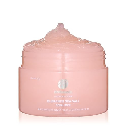 Dr.Melaxin Guerande Sea Salt Perfume Exfoliating Body Scrub For Smooth Skin Body Coral Rose Scent 450G