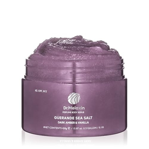 Dr.Melaxin Guerande Sea Salt Perfume Exfoliating Body Scrub For Smooth Skin Body Amber & Vanilla Scent
