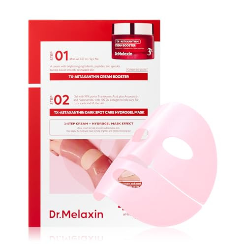 Dr.Melaxin Tx Astaxanthin Melanin Recovery & Firming Hydrogel Mask (4 Sheets) Dark Spot Correcting 2-Step Mask With Tranexamic Acid Niacinamide Pdrn & Collagen For Elasticity