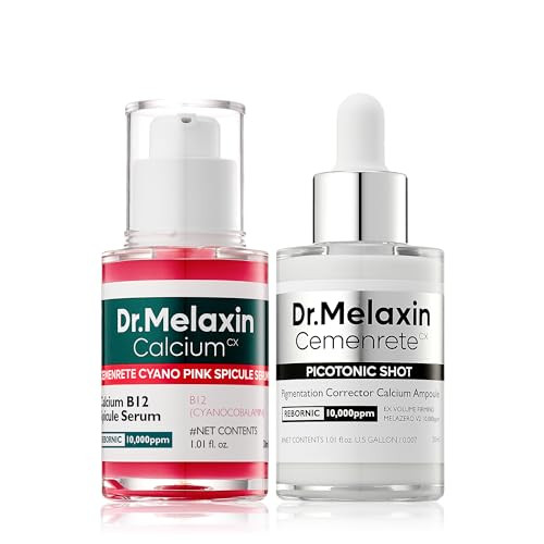 Dr.Melaxin Lumi Firm & Lift Duo Korean Facial Collagen Firming Serum Plumping Skin & Tightening Refines Skin Repair Density Cyano Pink Spicule Serum + Picotonic Shot Ampoule