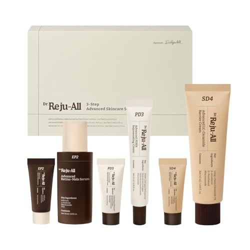 Dr.Reju-All Advanced Skincare System - Complete Set With Hpr Retinol Serum Pdrn Cream Ceramide Barrier Cream - Korean Skin Care Set Travel Size Included - Daily Anti-Aging Skincare Routine