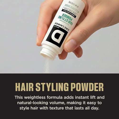 Duke Cannon Supply Co. Styling Powder For Men Lightweight Texture Powder For Volume & Matte Finish Non-Flaking Long-Lasting Hold For Short To Medium Hair Weightless Grooming Formula 1.7Oz