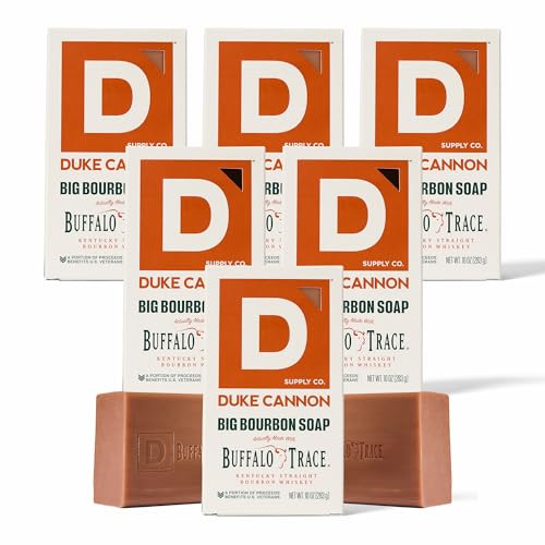 Duke Cannon Supply Co. Extra Large Bar Soap Bundle - Men's Natural Bar Soap With Masculine Scents - Big American Bourbon Usa-Made Soap - All Skin Types -Big Brick Of Soap - Bourbon10 Oz (6 Pack)
