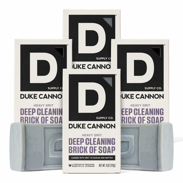 Duke Cannon Heavy Grit Deep Cleaning Brick Of Soap Exfoliating Men S Bar Soap With Volcanic Sand Shea Butter & Aloe Vera Mandarin & Mint Scent 6 Oz. (4-Pack)