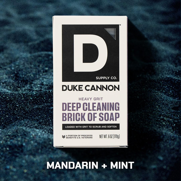 Duke Cannon Heavy Grit Deep Cleaning Brick Of Soap Exfoliating Men S Bar Soap With Volcanic Sand Shea Butter & Aloe Vera Mandarin & Mint Scent 6 Oz. (4-Pack)