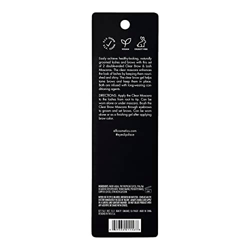 E.L.F. Clear Lash & Brow Mascara Gel Dual-Sided Flexible Hold Long-Lasting Clear Formula For Natural-Looking Brows & Defined Lashes