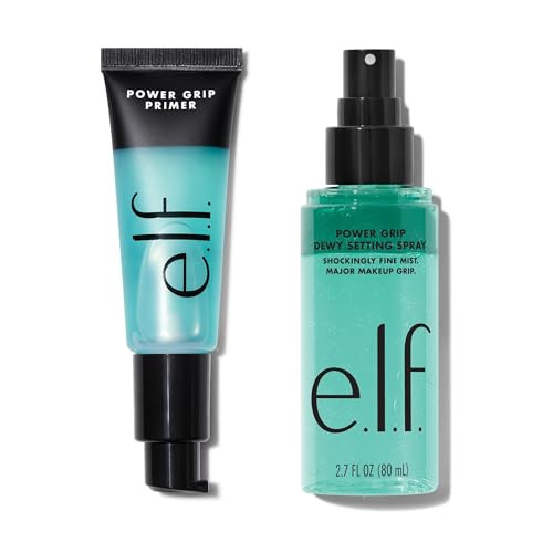 E.L.F. Power Grip Primer & Power Grip Setting Spray Duo Hydrating Face Primer & Ultra Fine Mist Creates A Dewy Finish Vegan & Cruelty-