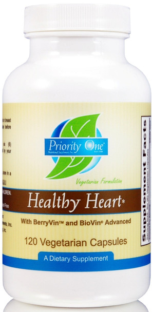Priority One Healthy Heart with BerryVin and BioVin 120 Vegetarian Capsules