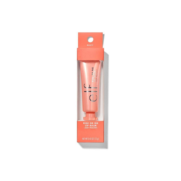 E.L.F. Ride Or Die Lip Balm Ultra-Hydrating Tinted Lip Balm Infused With Jojoba Oil Sheer Finish Just Peachy 0.42 Oz (12G)