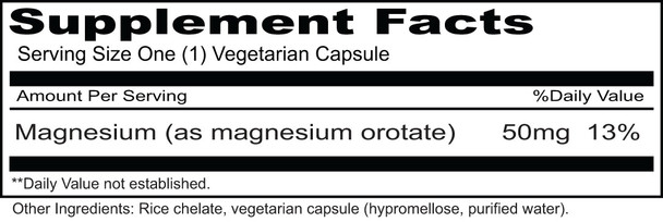 Priority One Magnesium Orotate 100 Vegetarian Capsules