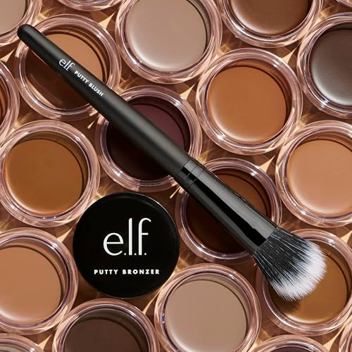 E.L.F. Putty Blush Brush Makeup Brush For Putty & Cream Formulas Easily Applies Blush & Bronzer For An Airbrushed Look Vegan & Cruelty-