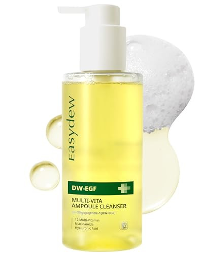 Easydew Dw-Egf Multi Vita Ampoule Cleanser Hypoallergenic Face Wash For Sensitive Skin With High-Concentration Egf Peptide Multi-Vitamins And Hyaluronic Acid - Ampoule To Bubble Foam 6.76 Fl.Oz