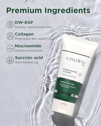 Easydew Barrier Repair Cleanser - Deep Pore Cleansing And Skin Barrier Enhancement Face Bubble Wash With Salicylic Acid Hyaluronic Acid Collagen Niacinamide Panthenol Dw-Egf Peptide 5.07 Fl.Oz