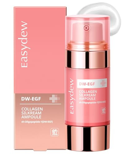 Easydew Dw-Egf 55% Collagen Silkream Ampoule- Korean Facial Serum For Firmness & Elasticity With Egf Peptides Amino Acids - Day & Night Age-Defying Silky Smooth Skincare 1.86Oz