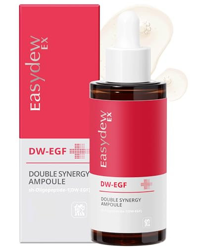 Easydew Dw-Egf Peptide Double Synergy Ampoule - Intensive Moisturizing Face Serum With Hyaluronic Acid Ceramide Bakuchiol - Firming Moisture Glow Skin For Rough Skin 1.69 Fl.Oz