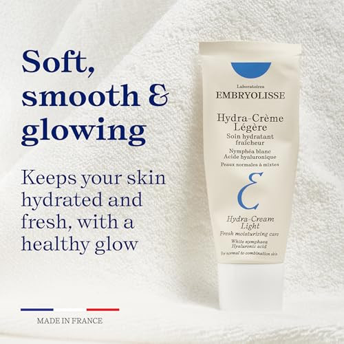 Embryolisse Hydra-Cream Light Moisturizer Refreshing Gel Cream With Hyaluronic Acid & White Water Lily Extract For Normal To Combination Skin 1.35 Fl Oz