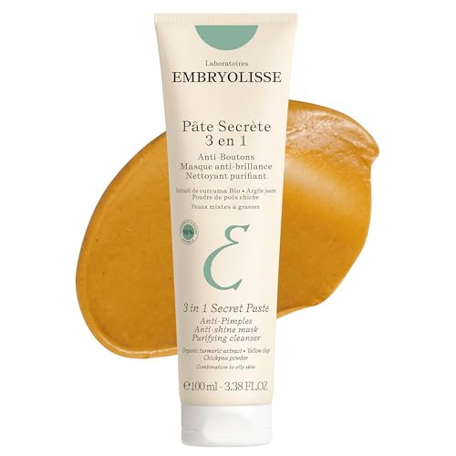 Embryolisse 3 In 1 Anti-Pimples & Acne Treatment - Multipurpose Clay Mask To Control And Clear Breakouts - For Oily To Combination Skin Paraben Oil & Non-Comedogenic 3.38 Fl Oz