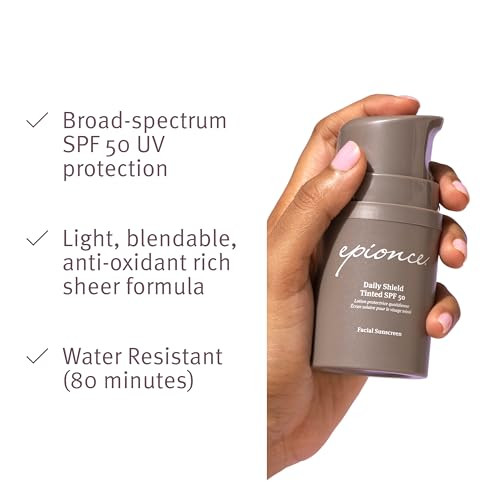 Epionce Daily Shield Tinted Spf 50 Sunscreen - Water Resistant Broad Spectrum Uv Protection Facial Sunscreen With Titanium Dioxide & Zinc Oxide For All Skin Types Dermatologist Skincare