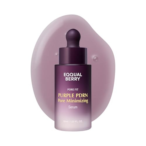 Eqqualberry Purple Pdrn Pore Minimizing Serum Vegan Collagen & Peptides For Pore Refining & Skin Elasticity Niacinamide & Cica Exosome For Calming Korean Glass Skin 1.01 Fl Oz