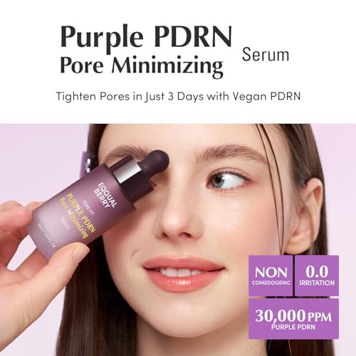 Eqqualberry Purple Pdrn Pore Minimizing Serum Vegan Collagen & Peptides For Pore Refining & Skin Elasticity Niacinamide & Cica Exosome For Calming Korean Glass Skin 1.01 Fl Oz