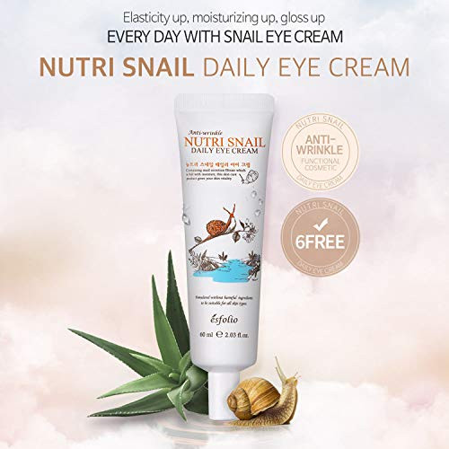 Esfolio Collagen Daily Eye Cream Firming Hydrolyzed Collagen Formula For Under-Eye Care Lightweight Moisturizer With Botanical Extracts Korean Skincare (60 Ml / 2.03 Fl Oz)