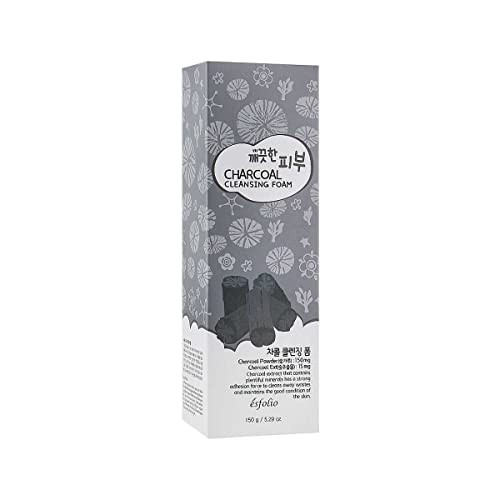 Esfolio Charcoal Cleansing Foam Face Wash Gentle Daily Facial Cleanser With Soft Creamy Foam Suitable For All Skin Types Helps Remove Dirt Oil And Impurities Without Drying (5.29Oz -150G)
