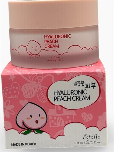 Esfolio Hyaluronic Peach Cream 2.82 Fl Oz Lightweight Facial Moisturizer Daily Hydration Support Soft Cream Texture Skin Comfort Care Korean Skincare Routine Face Cream