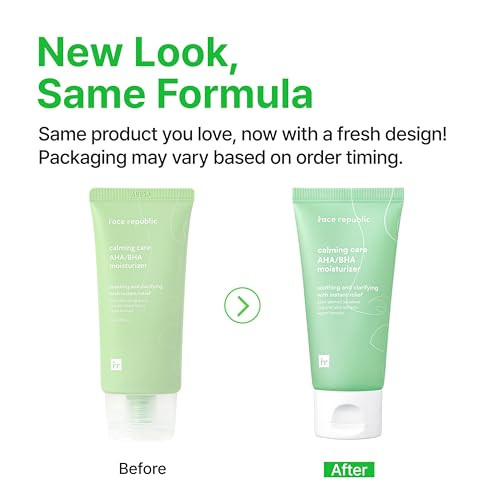 Face Republic Calming Care Aha/Bha Moisturizer 50Ml 1.69 Fl Oz Soothing Gel Cream Lightweight Clarifying & Moisturizing Squalane Cica Aloe For Oily Irritated Skin Vegan Korean Skincare