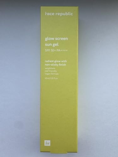 Face Republic Glow Screen Sun Gel 40Ml 1.35 Fl Oz Spf50+ Broad Spectrum Uv Protection Ultra Lightweight No White Cast Niacinamide Reef Safe Vegan Korean Skin Care