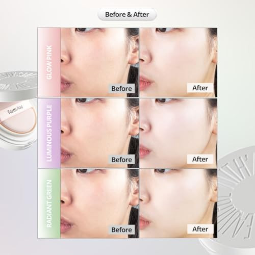 Farmstay Radiant Green Tone-Up Cushion Color Correcting Lightweight Coverage Even Skin Tone Oil Control Korean Beauty Cushion Compact For A Flawless Look 0.52Oz. /15G